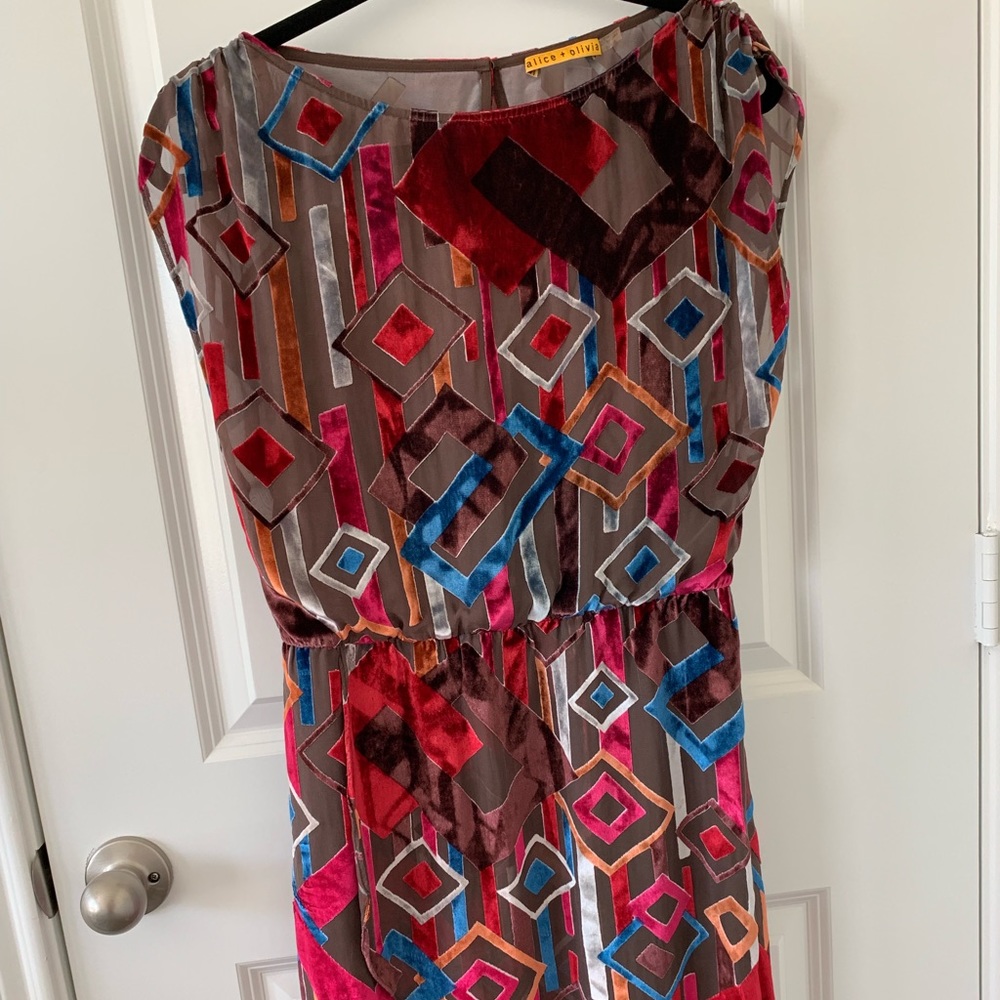 Alice & Olivia Colorful Suede Dress | Size S